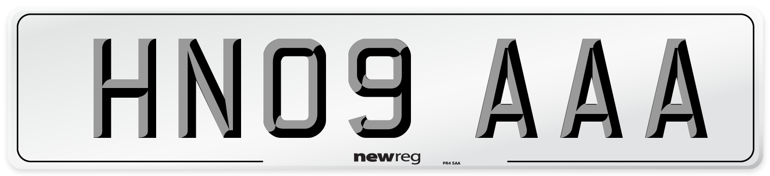 HN09 AAA Number Plate from New Reg